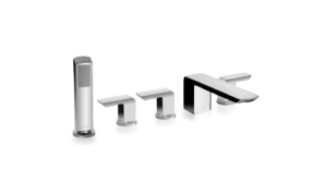 Toto Soirée® Deck-Mount Bath Faucet with Lever Handles, Hand Shower and Diverter Trim